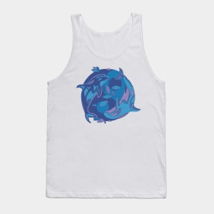 Mountain Blue Balanced Orca Whales Tank Top